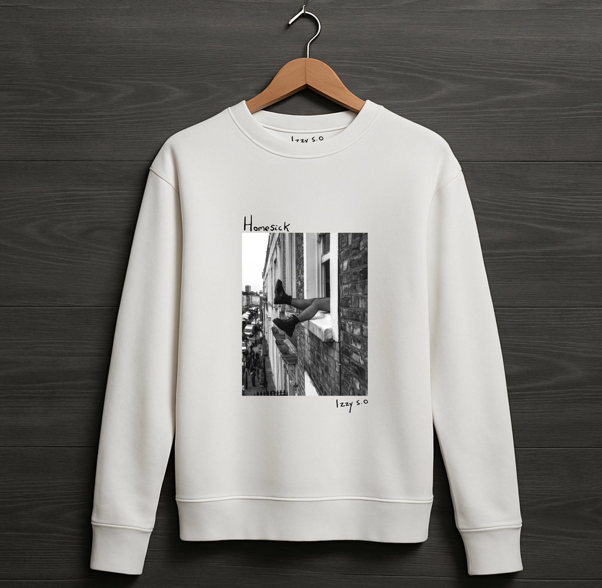 'Homesick' Oversized White Sweatshirt