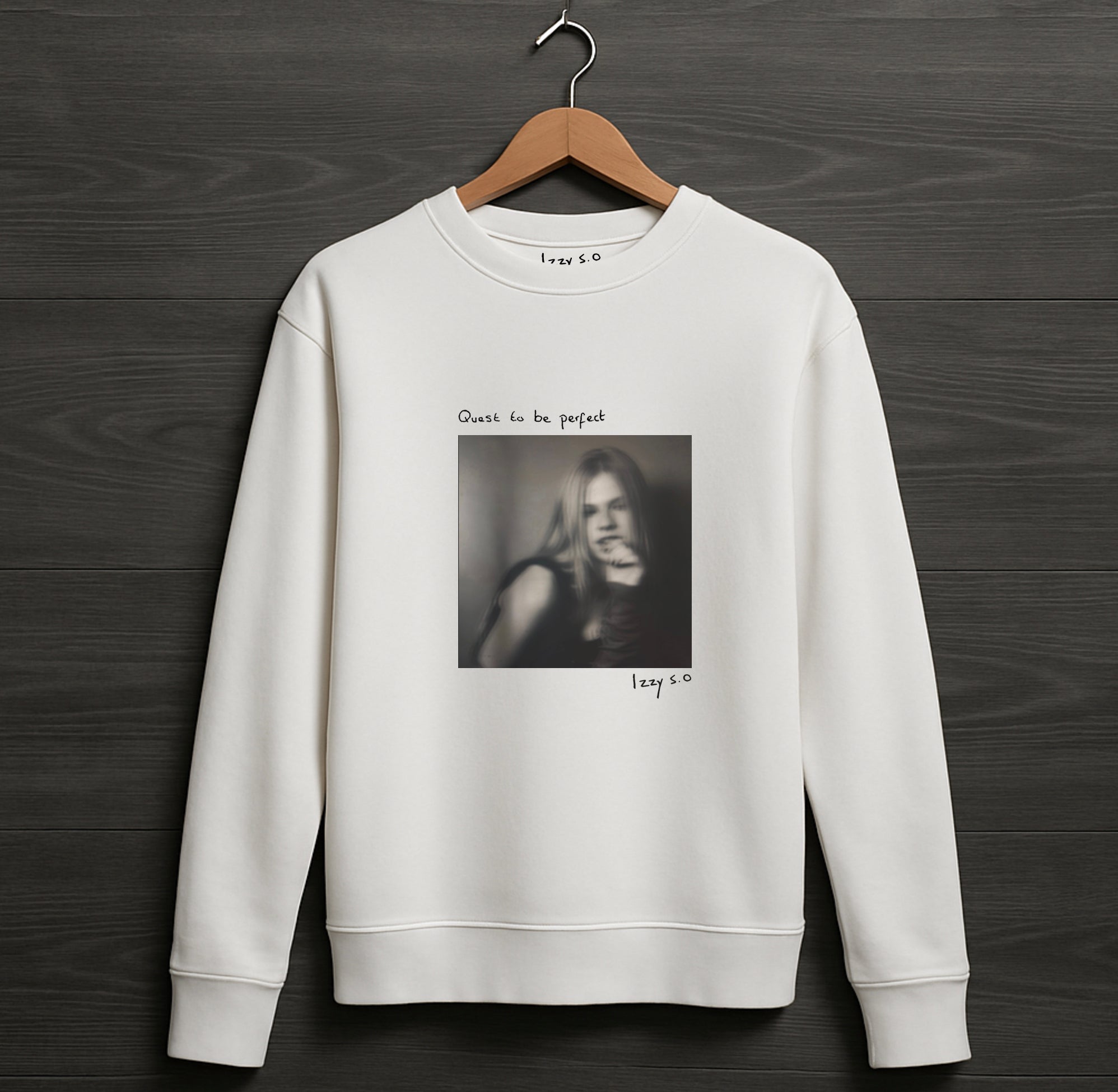 'Quest to be perfect' Oversized White Sweatshirt